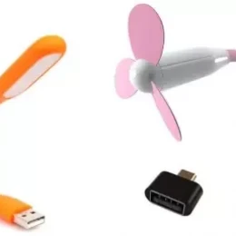 Combo pack - Otg Adaptor, USB Fan, light