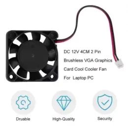 Cooler Fan DC 12V 4CM 2 Pin | Brushless VGA Graphics Card Cool