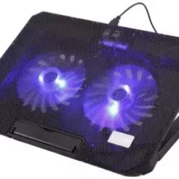 Notebook Adjustable Laptop Cooling Pad Cooler 2 Fan Led Light