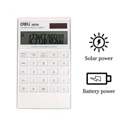 Deli M01211 Desktop Calculator 12 Digits - White Color