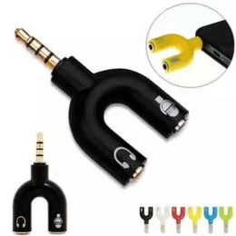 Audio Splitter 2 Way Audio Converter 3.5mm U Shape