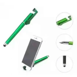 Universal 3 in 1 Capacitive Stylus Pen with Mobile Stand Holder, Writing Pen, Capacitive Pen for Mobile use, Compatible for Touch Pen- Stylus Pen- Random Color