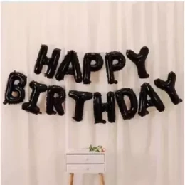 Happy Birthday Balloon Banner, Aluminum Foil Letters Banner Balloons for Party Supplies, Birthday Decorations