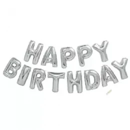 Happy Birthday Balloon Banner, Aluminum Foil Letters Banner Balloons for Party Supplies, Birthday Decorations