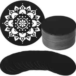 Round Black art cards,Mandala Painting cards (5 inch) - 10 Pcs