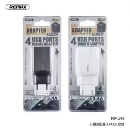 Remax RP-U43 4 USB Ports 3.4A Fast Charging Adapter (EU Plug)