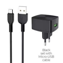 HOCO C70A EU QC3.0 Charger Power Adapter With Micro USB Cable