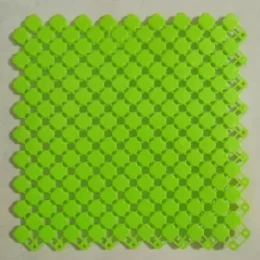 6 Pcs Green Non-slip Hollow Mosaic Plastic Shower Mat Bath