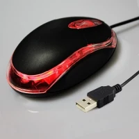 3D Optical Wired USB Mouse - Black color