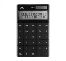 12-Digit Deli Calculator E1589 Black Modern