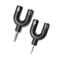 Headphone Microphone 2 Way Converter Adaptor- (2pcs)