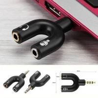 Caicen 3.5mm Audio Jack to Headphone Microphone 2 Way U Splitter Converter