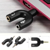 Audio Splitter 2 Way Audio Converter 3.5mm U Shape