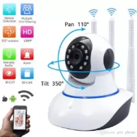 V380 Q5 3 Antenna Full HD Robot IP Camera Night Vision Wireless WiFi Camera with 2Way Audio 360 Degree CCTV Camera 2MP HD 1080P SD Card Support