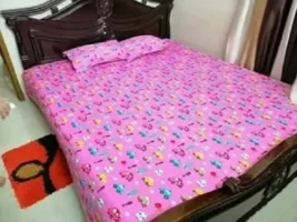 King Size Bed Sheet Cotton Multicolored with Matching 2 Pillow Covers