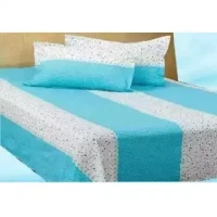 King Size Bed Sheet Cotton Multicolored with Matching 2 Pillow Covers