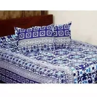 King Size Bed Sheet Cotton Multicolored with Matching 2 Pillow Covers