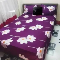 King Size Bed Sheet Cotton Multicolored with Matching 2 Pillow Covers