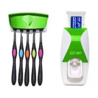 Toothpaste Dispenser with Toothbrush Holder