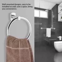 Stainless Steel Towel Ring Holder Round Wall-Mounted Rack Bathroom Accessories