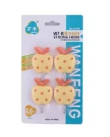 Apple Shape Wall Hooks(4Pc)-Pig Pink