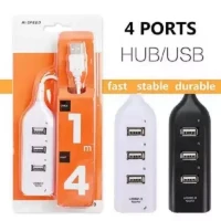 High Speed 4 Port USB 2.0 Multi Hub - Black