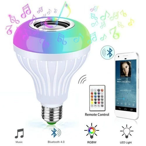 LED Music Light Bulb with Bluetooth Speaker