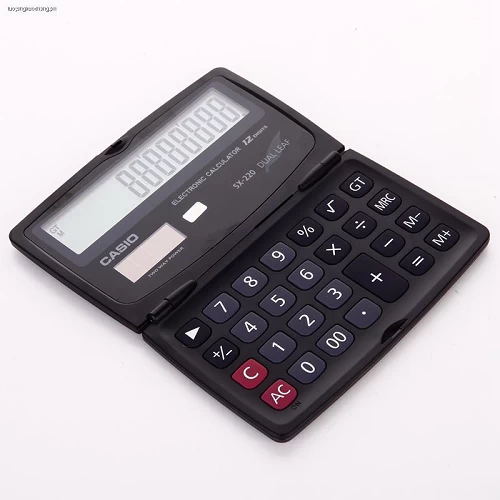 Solar and Battery Portable Large Display Basic Calculator - Black Color