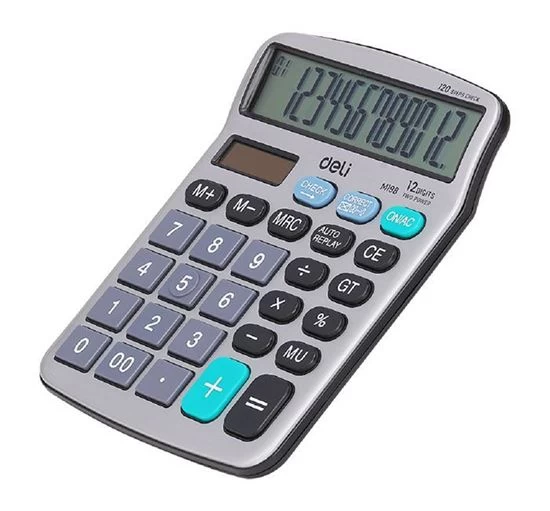 Deli Calculator M19810 - 12 Digit - Silver Color