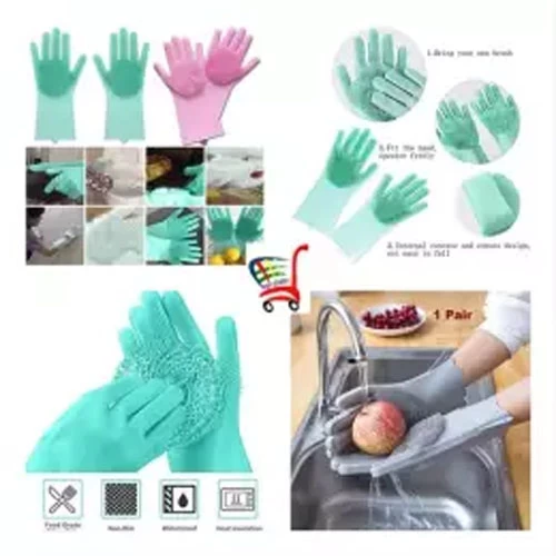 High Quality Silicone Dish Washing Kitchen Hand Gloves-