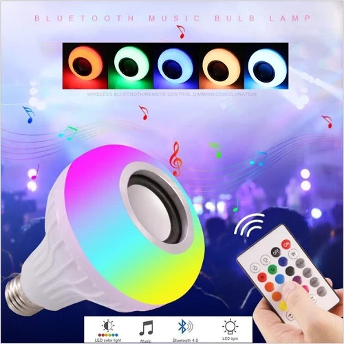 Smart Led Remote Control Bluetooth Speaker Music Bulb - AC, RGB remote control Bluetooth music bulb lamp, Led Music BulbWith Bluetooth..