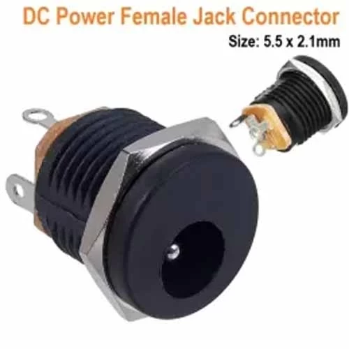 DC Female jack connector with nut 5 pcs