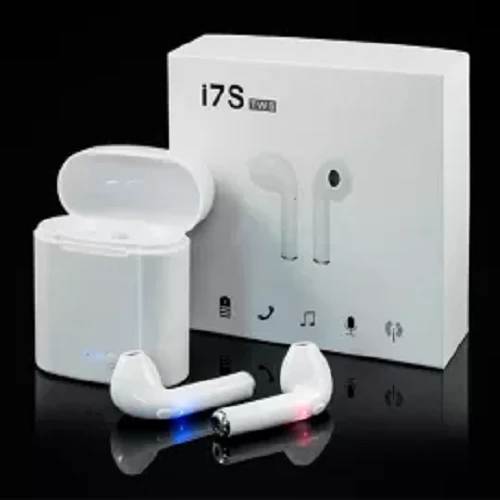 TWS i7s Double Dual Mini Earphone With Power Case-White