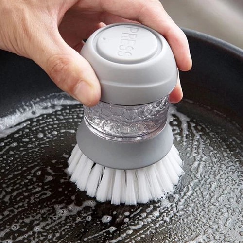 Kitchen Dispense Soap Water Dish Cleaning Brush Creative Washing