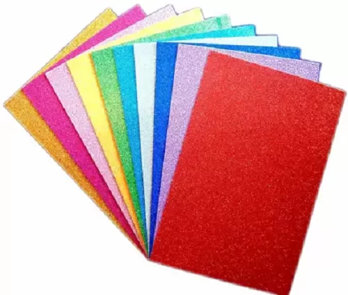 Self-Adhesive Glitter Foam Sheets A4 Size Sticky Back Pack of 10