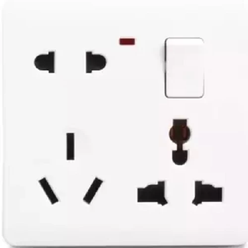 One Gang Switch Socket, Wall Electrical Power Multifunction 8 Pin single gang Switch Socket