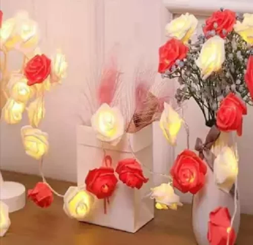 LED Rose Fairy Lights Garland Holiday String Lights Christmas Decorations for Home Room Valentine Wedding Party Decor