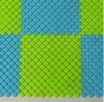6 Pcs Green Non-slip Hollow Mosaic Plastic Shower Mat Bath