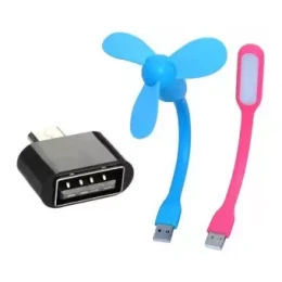 3 In 1 Combo of Otg cable, USB Fan