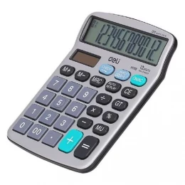 Deli Calculator M19810 - 12 Digit - Silver Color