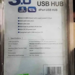4 Port USB 3.0 Hub for PC Laptop Tablet - White