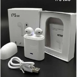 TWS i7s Double Dual Mini Earphone With Power Case-White