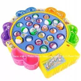 Toy Fishing Plate game- Kids Educational Toy Music With Electronic Rotating Fun -24 Pcs Fish Big Size