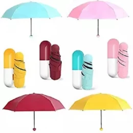 Folding Capsule Umbrella With Cute Capsule Case