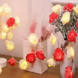 LED Rose Fairy Lights Garland Holiday String Lights Christmas Decorations for Home Room Valentine Wedding Party Decor