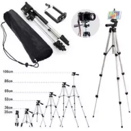 Tripod Camera and Mobile Stand - Silver and Black