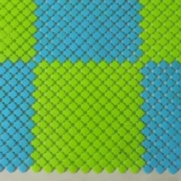 6 Pcs Green Non-slip Hollow Mosaic Plastic Shower Mat Bath