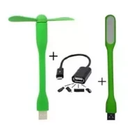 Combo of USB Fan and USB Light & OTG Cable