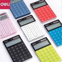 Deli High Quality Stylish Calculator Solar 12 digit Calculator