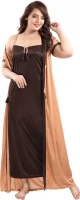 Satin Plain Full Length Women Robe Nighty HB-012